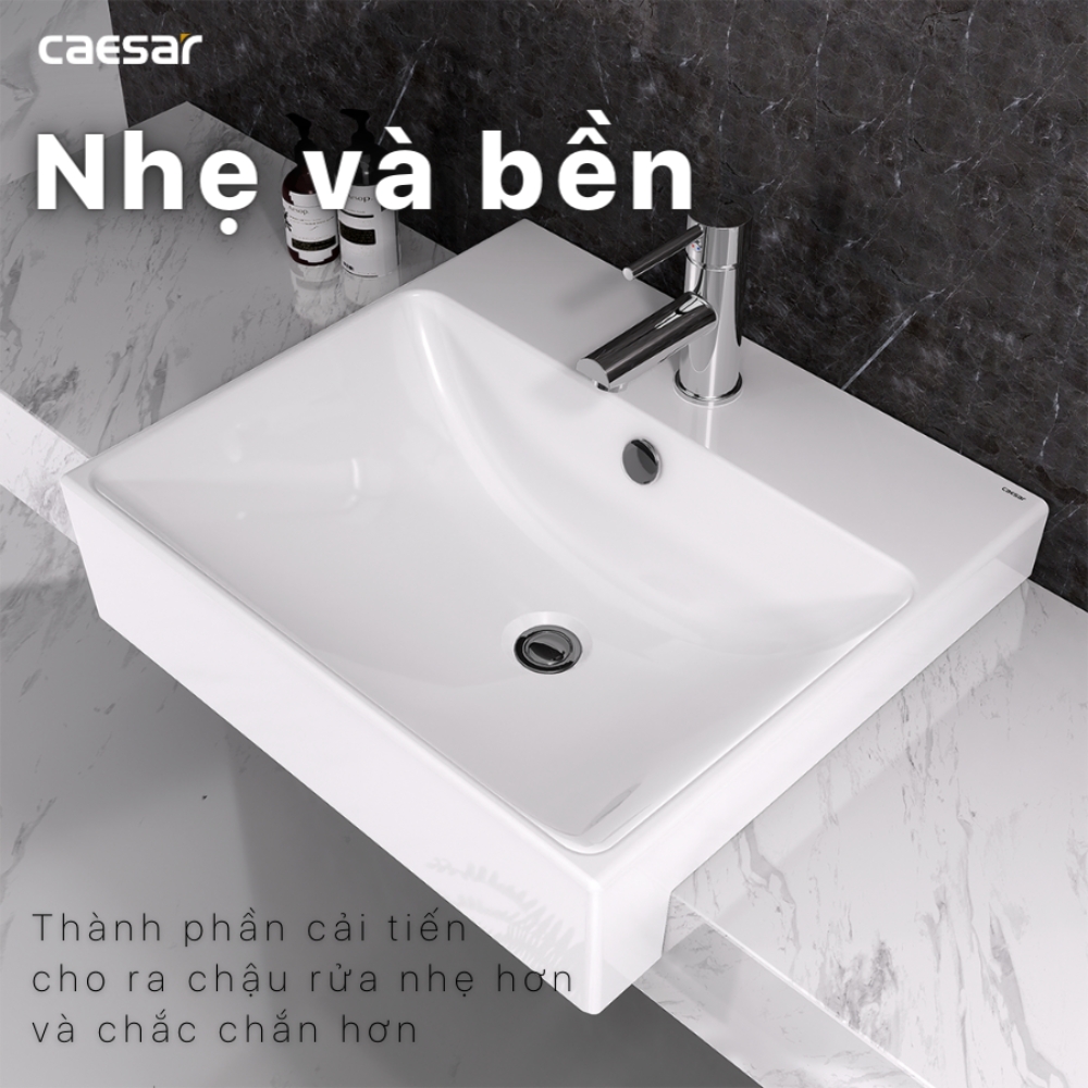 Chậu lavabo bán âm bàn Caesar LF5301 - 7