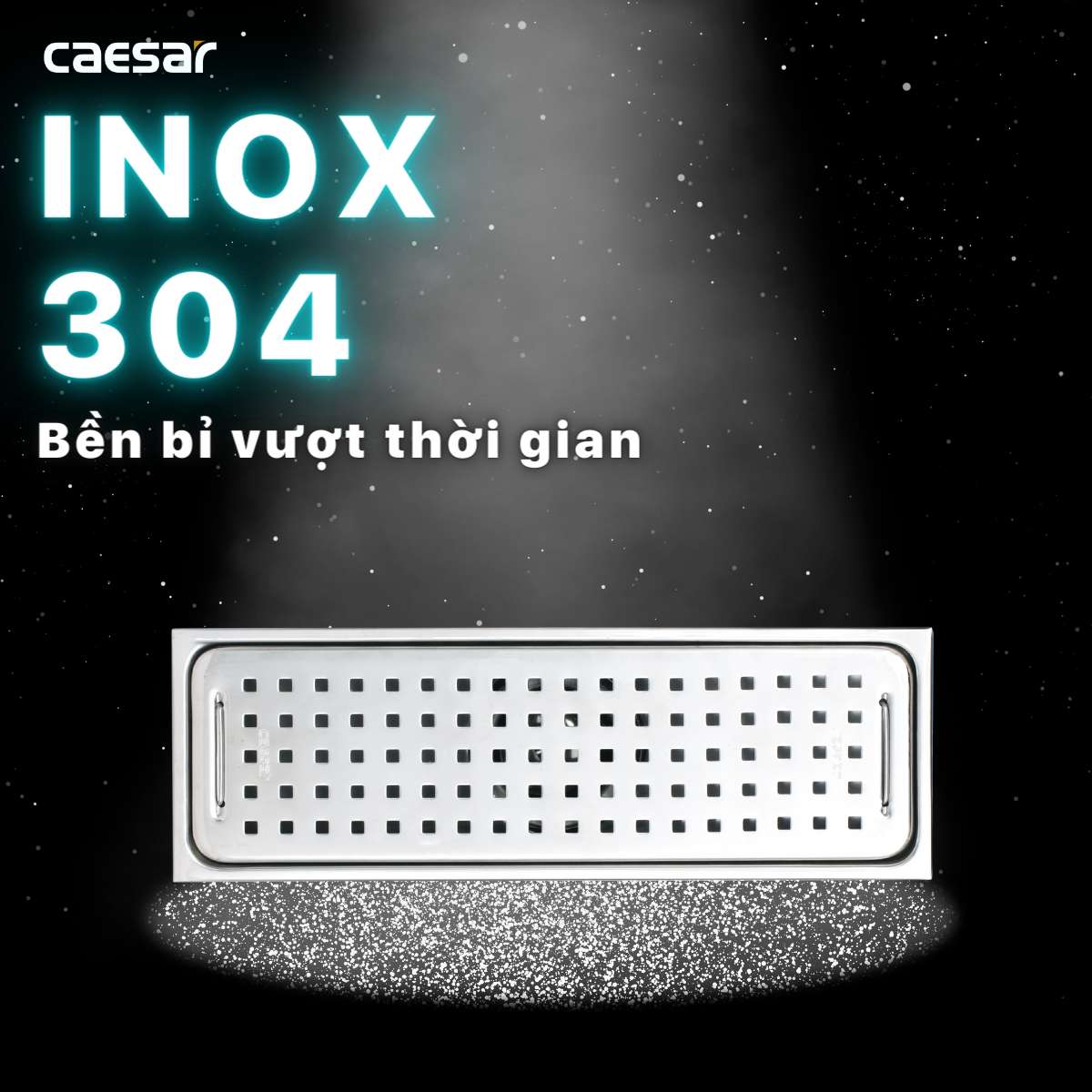 Phễu thoát sàn dài 10x30cm ø60 Caesar ST1030B - 5