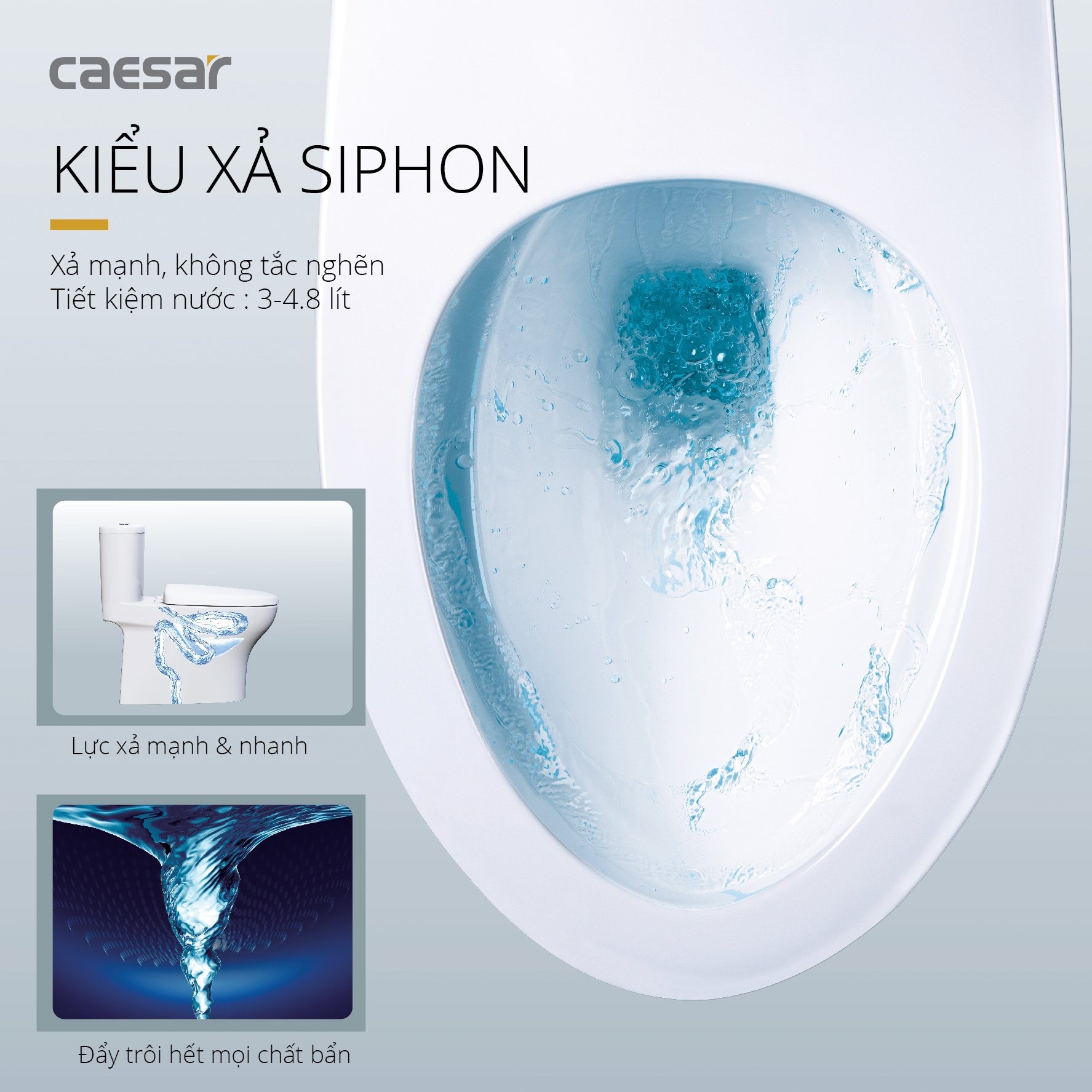 Bồn cầu 1 khối nắp êm Caesar C1394 (CD1394) - 13