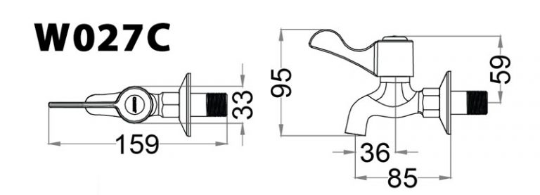 Vòi nước lạnh gắn tường Caesar W027C