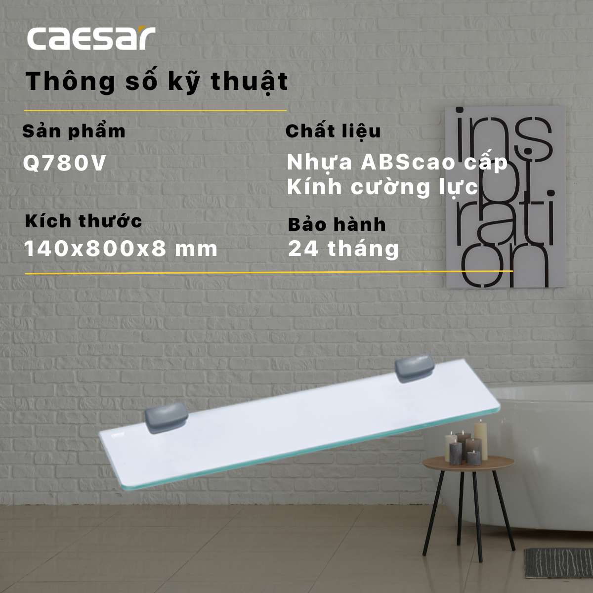 Kệ kính cường lực Caesar Q780V - 8