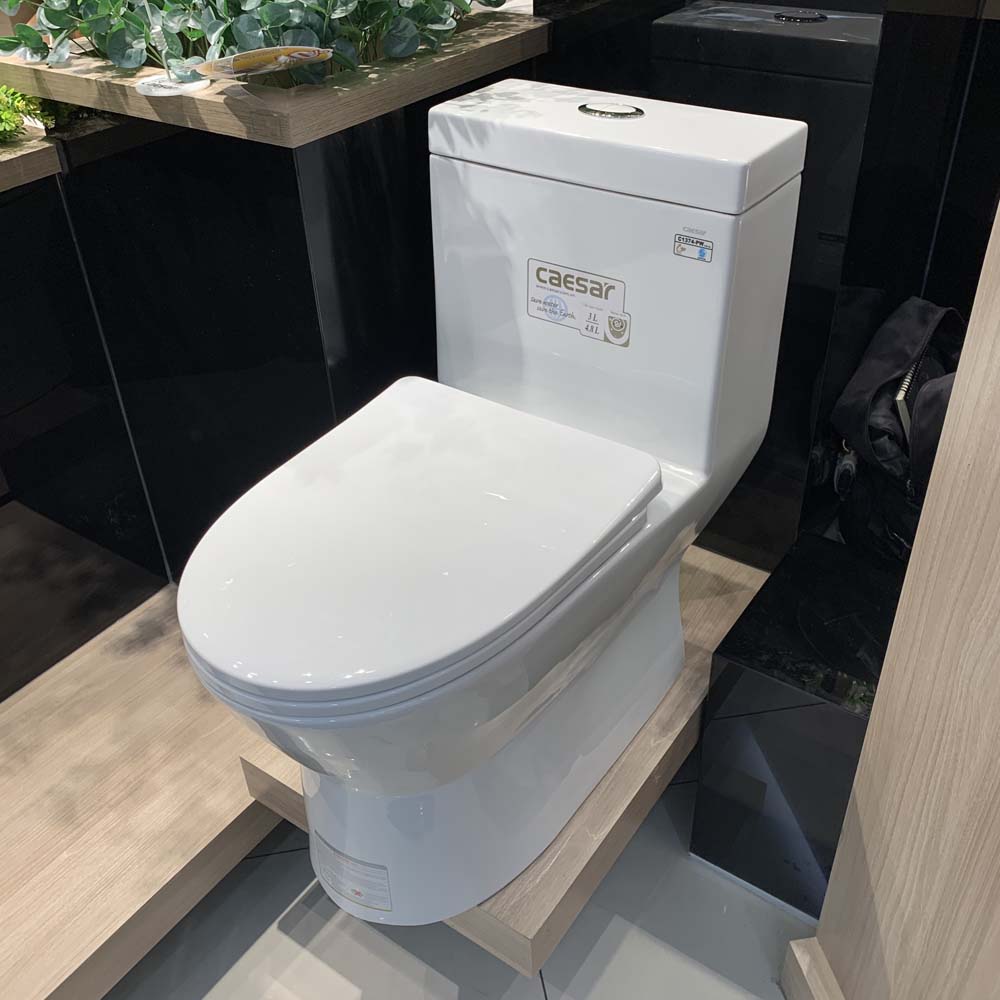 Bồn cầu 1 khối Caesar C1374 (CD1374) nắp đóng êm - 9