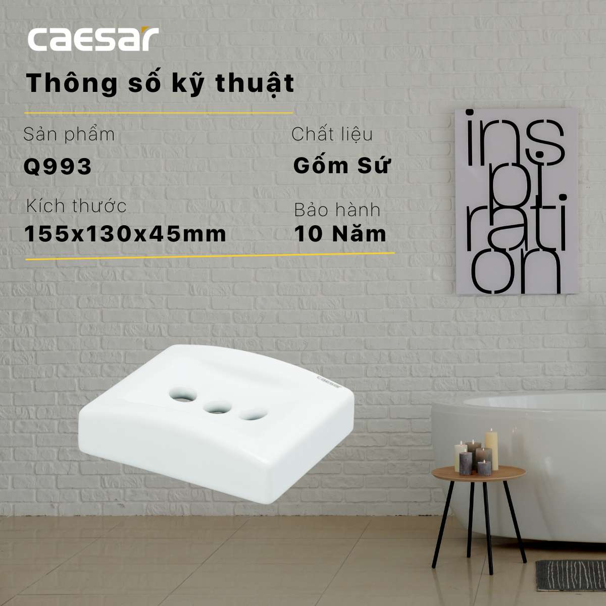 Giá đựng bàn chải răng Caesar Q993 - 12