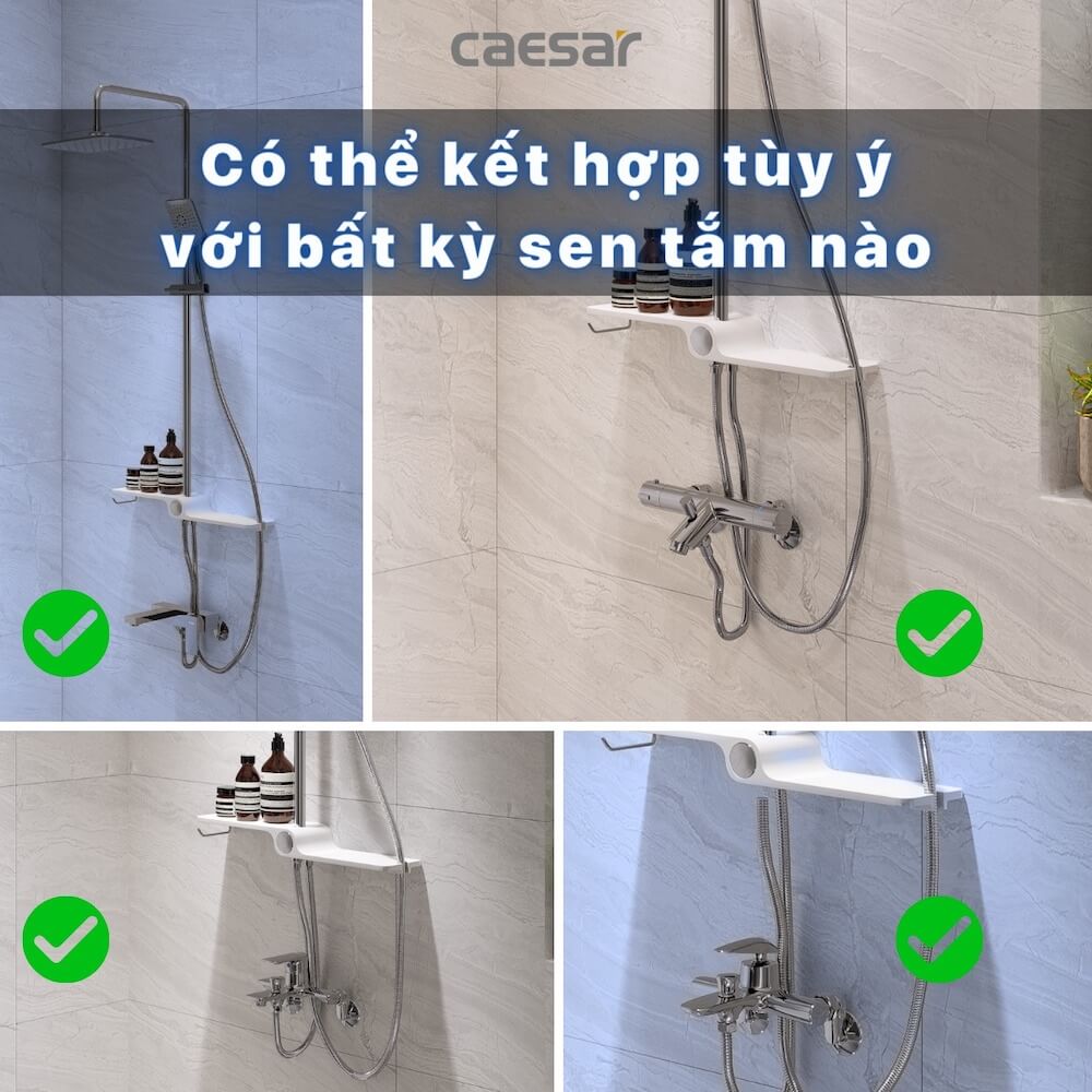 Bộ sen cây tắm đứng nóng lạnh Caesar BS127+S173C - 20