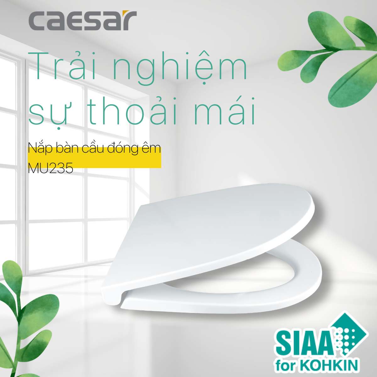 Nắp bồn cầu đóng êm Caesar MU235 - 2