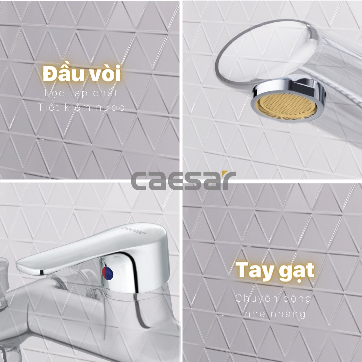 Bộ vòi sen tắm nóng lạnh Caesar S233C - 7