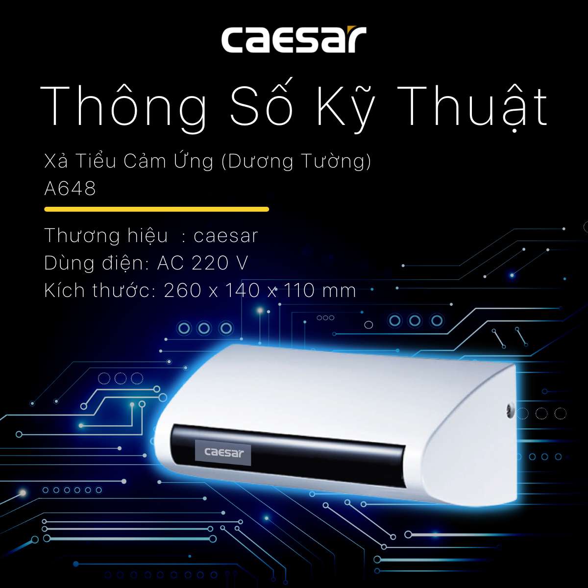 Van xả cảm ứng bồn tiểu nam Caesar A648 - 10