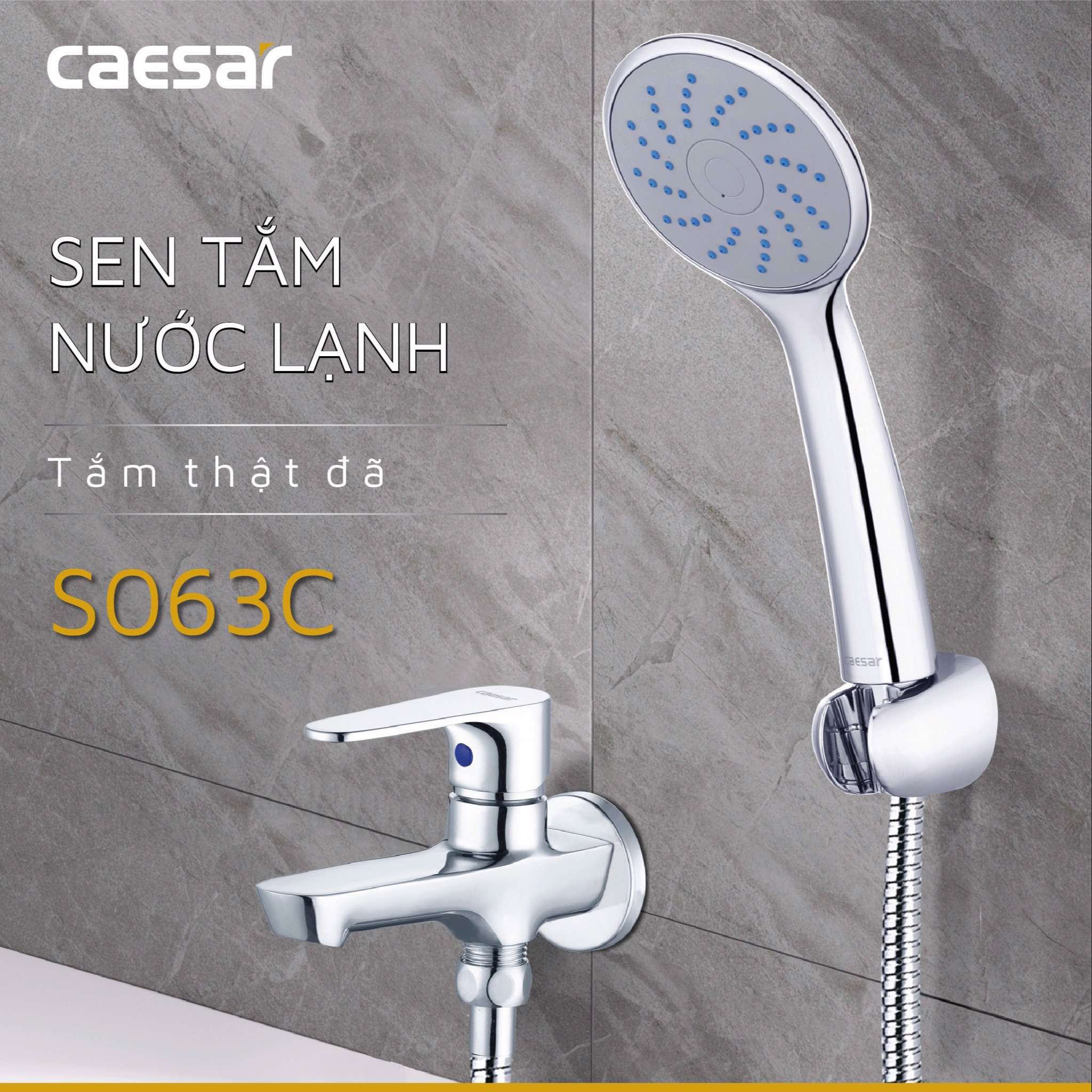 Bộ vòi sen tắm lạnh Caesar S063C (Tay sen tắm xi) - 12