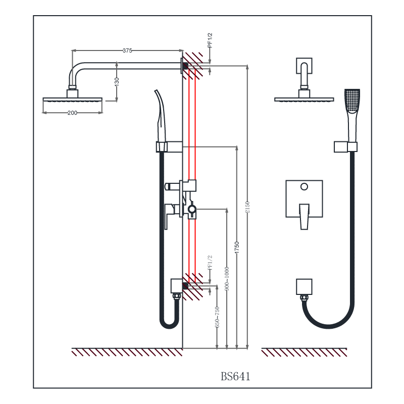 Sen tắm âm tường nóng lạnh Caesar BS641 - 23