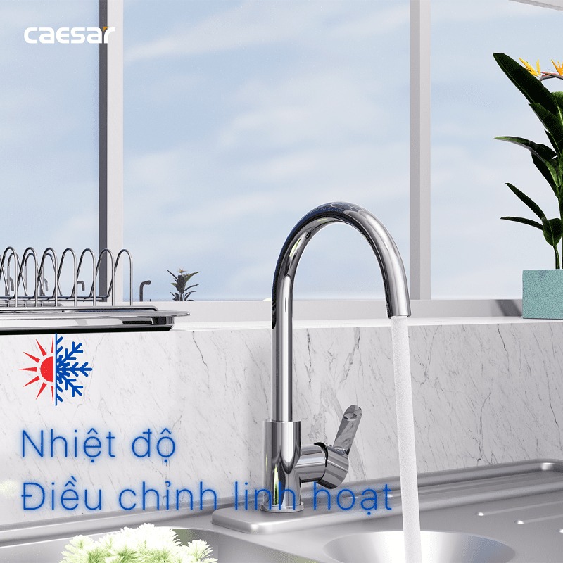 Vòi bếp nóng lạnh Caesar K415C - 15