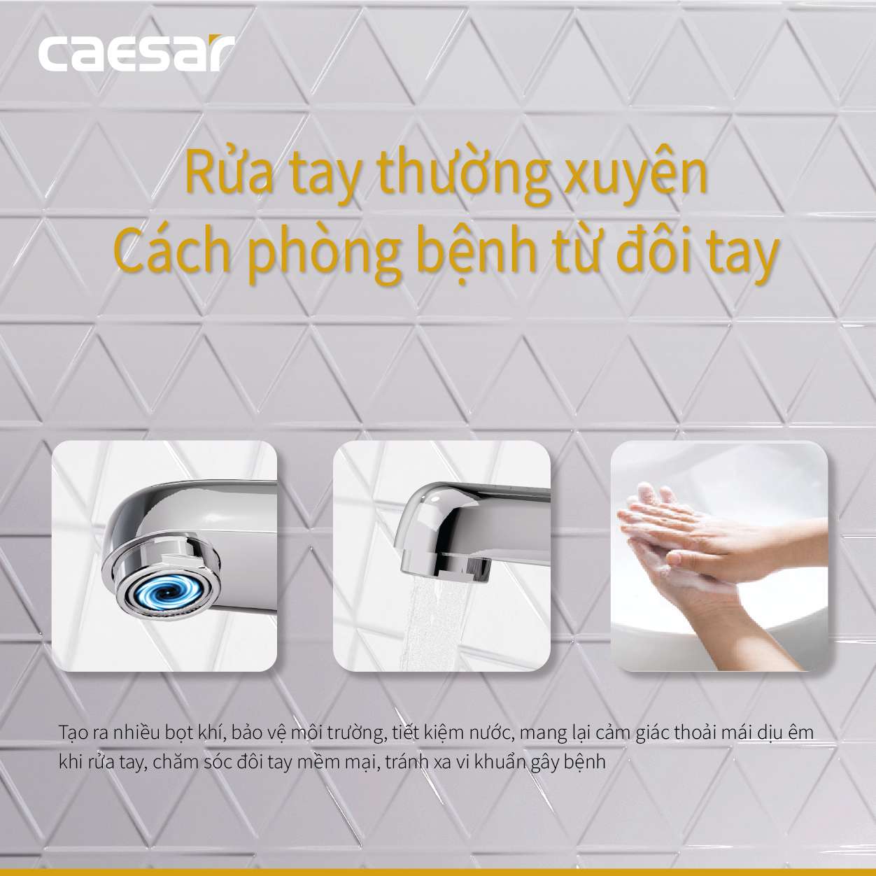 Vòi chậu lavabo nóng lạnh Caesar B330CU - 10
