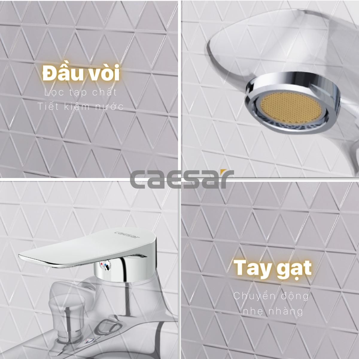 Bộ vòi sen tắm nóng lạnh Caesar S563C - 9