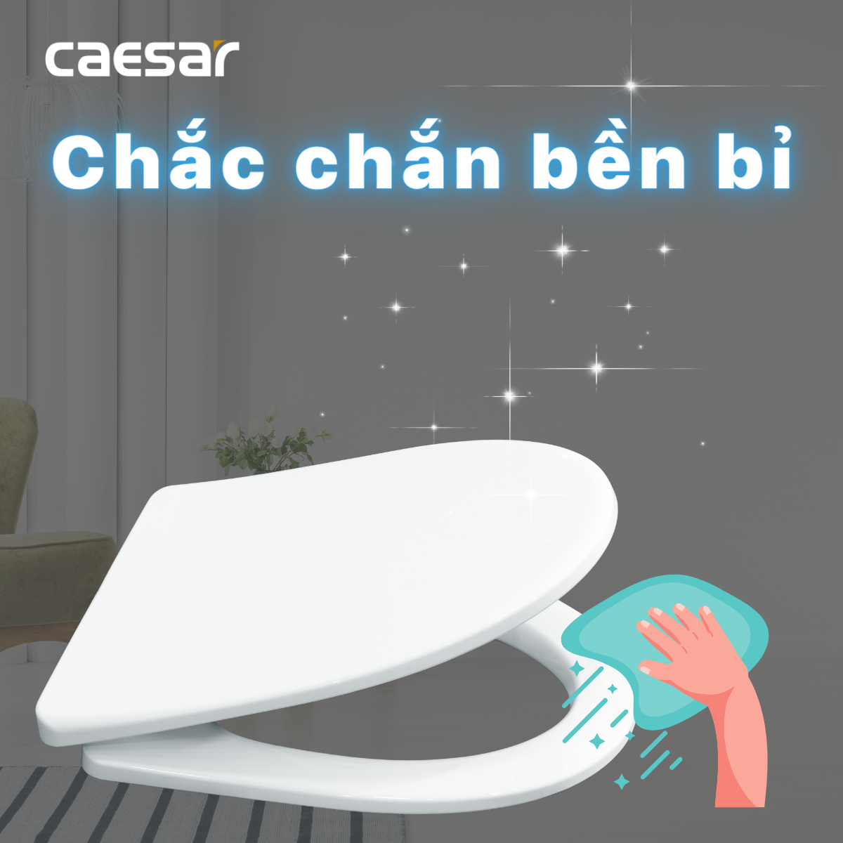 Nắp bồn cầu đóng êm Caesar M260 - 9