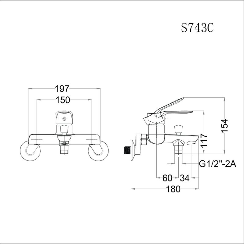 Bộ vòi sen tắm nóng lạnh Caesar S743C - 3