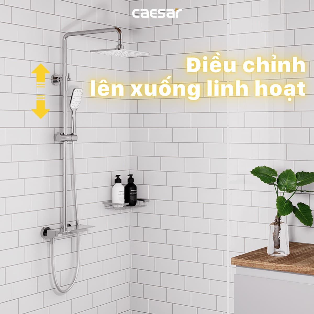 Bộ sen tắm cây nóng lạnh Caesar S688C - 9