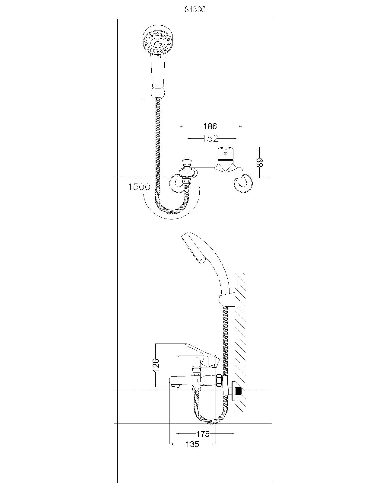 Bộ vòi sen tắm nóng lạnh Caesar S433C - 22