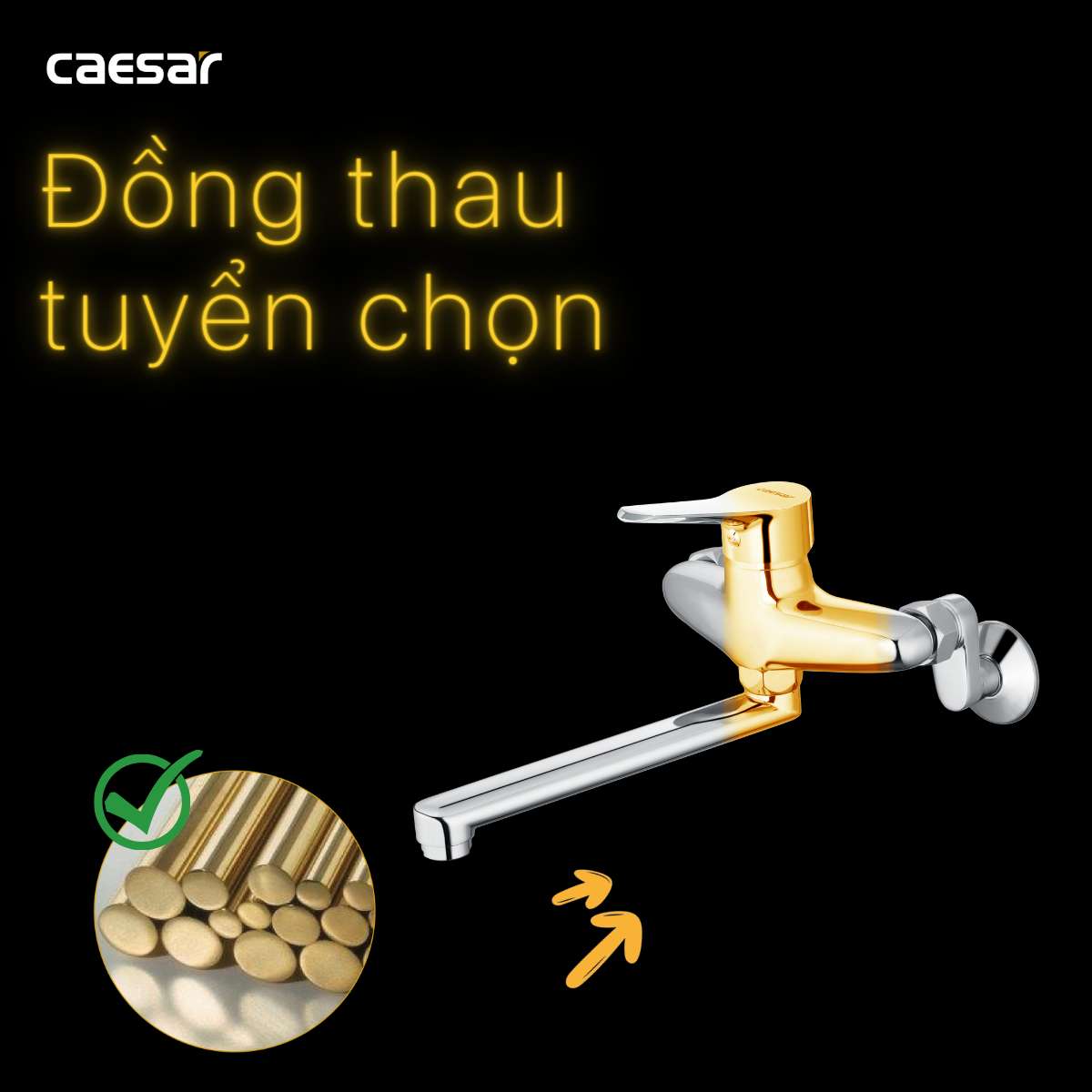 Vòi bếp nóng lạnh Caesar K540C - 15