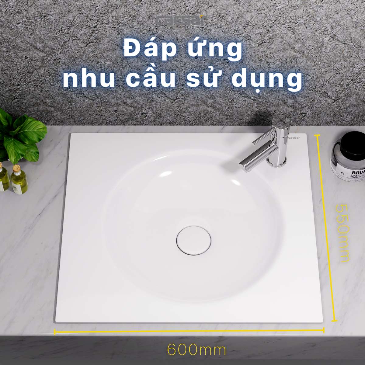 Chậu lavabo dương vành Caesar LF5038 - 17