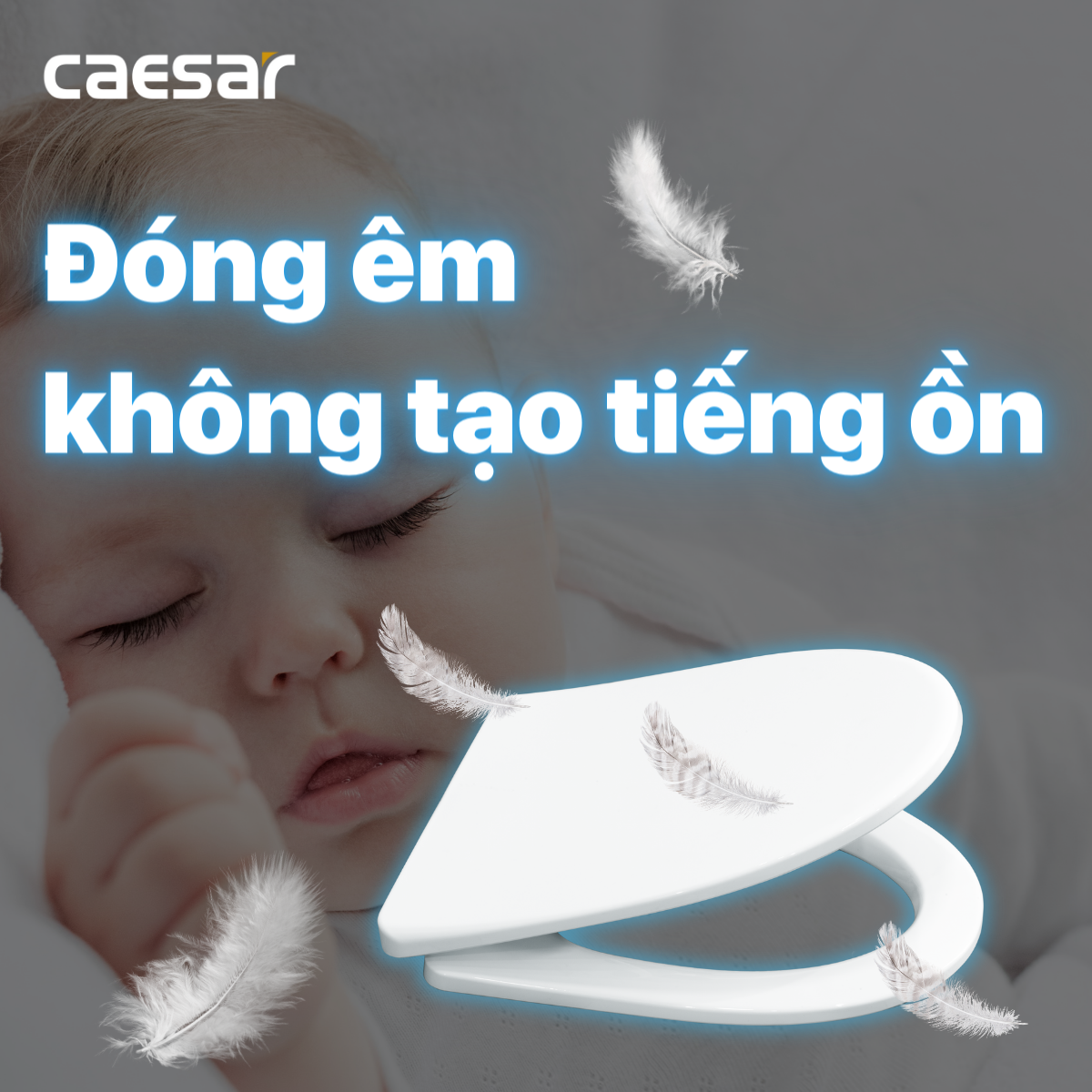 Nắp bồn cầu đóng êm Caesar M260 - 10