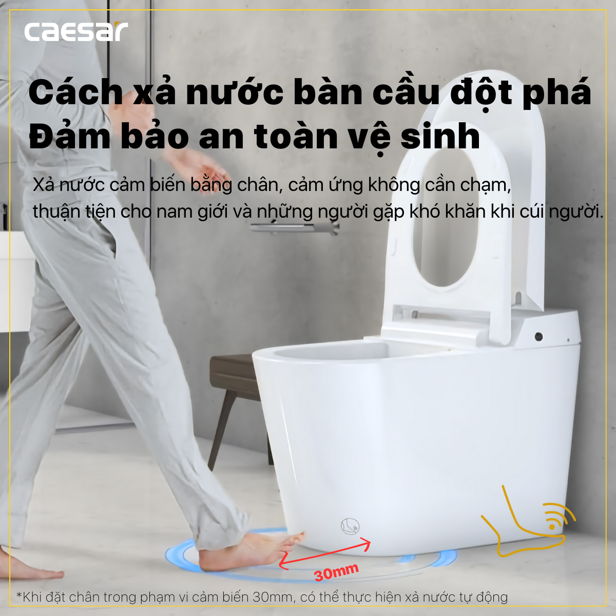Bồn cầu điện tử thông minh Caesar CA1389H - 14