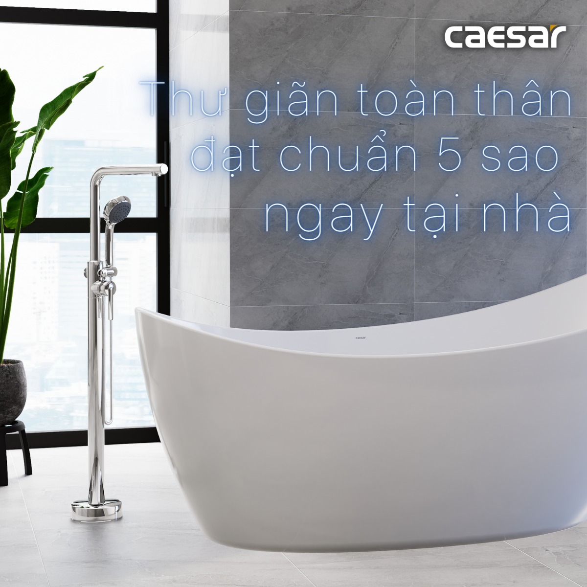 Vòi sen bồn tắm nóng lạnh Caesar AS489C - 15