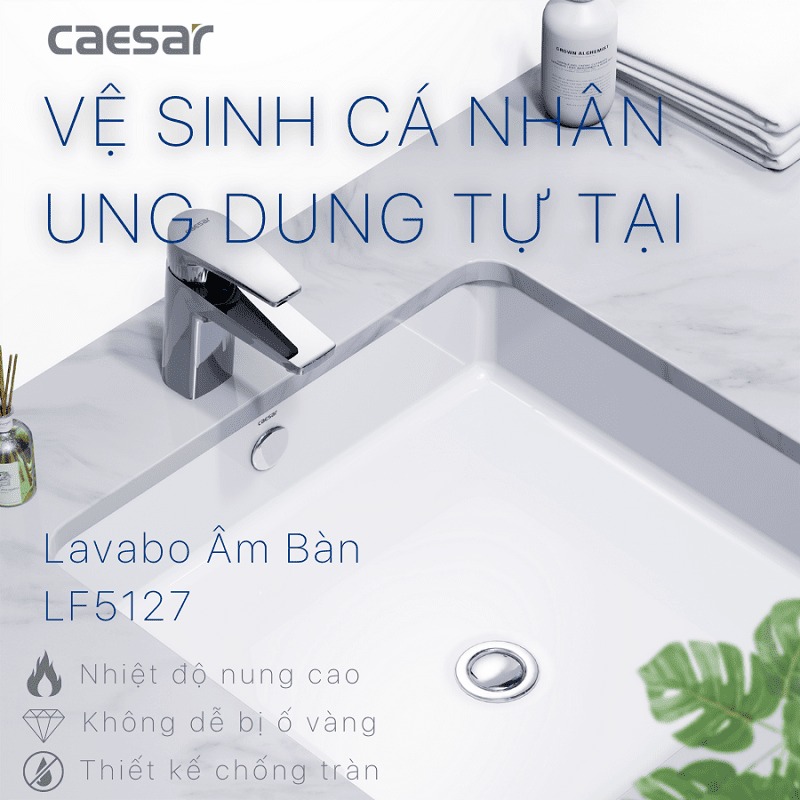 Chậu rửa mặt lavabo âm bàn Caesar LF5127 - 4