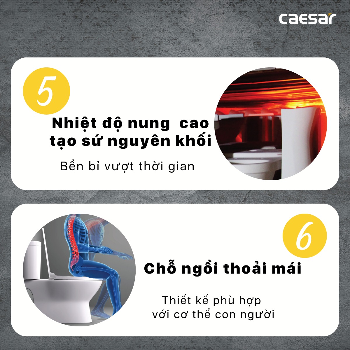 Bồn cầu 2 khối Caesar CD1338 nắp thường - 6