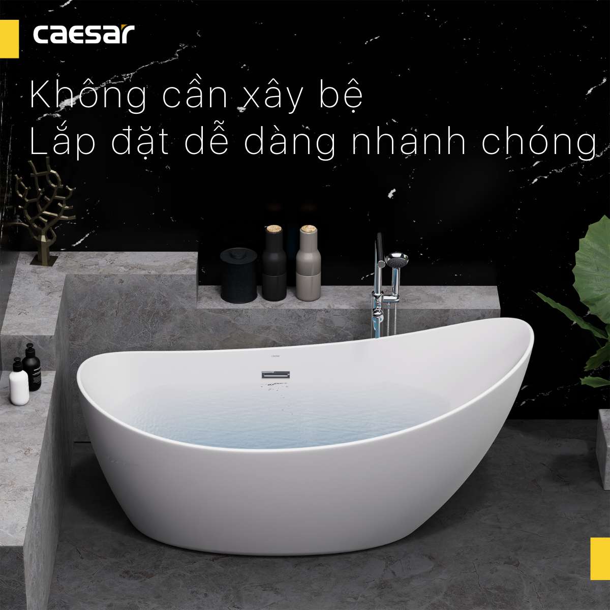 Bồn tắm đặt sàn 1m7 Caesar KT1170 - 14