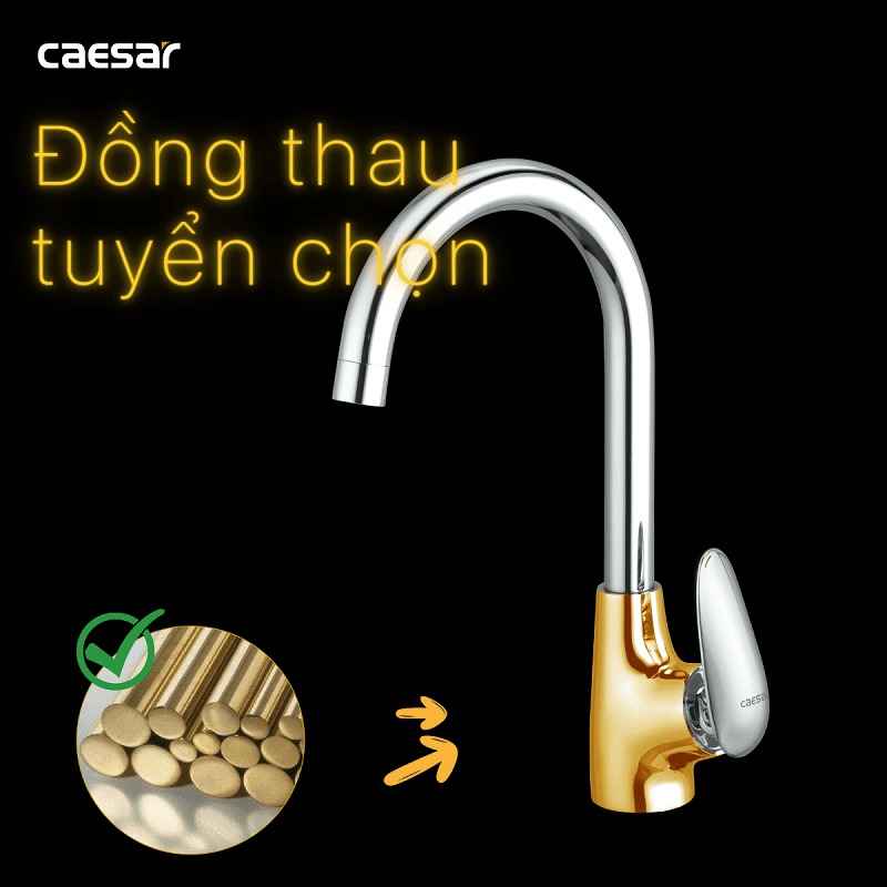 Vòi bếp nóng lạnh Caesar K815C - 20