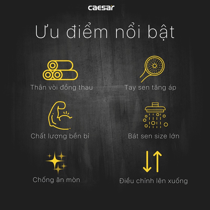 Bộ sen tắm cây nóng lạnh Caesar S648C - 5