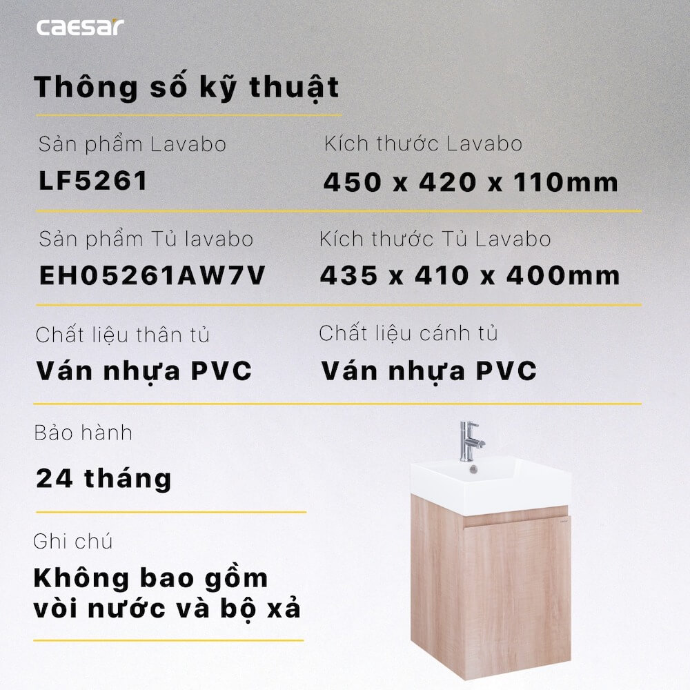 Tủ lavabo Caesar EH05261AW7V - 14