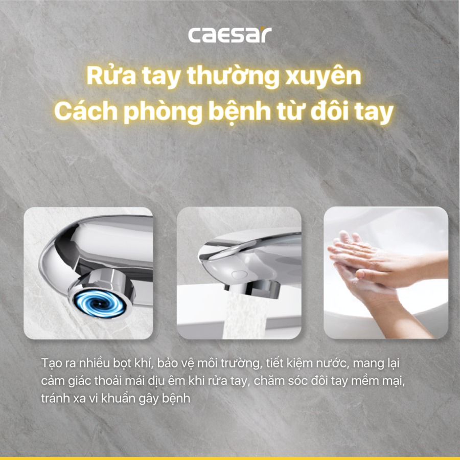 Vòi chậu lavabo nóng lạnh Caesar B490CP / B490CU - 16