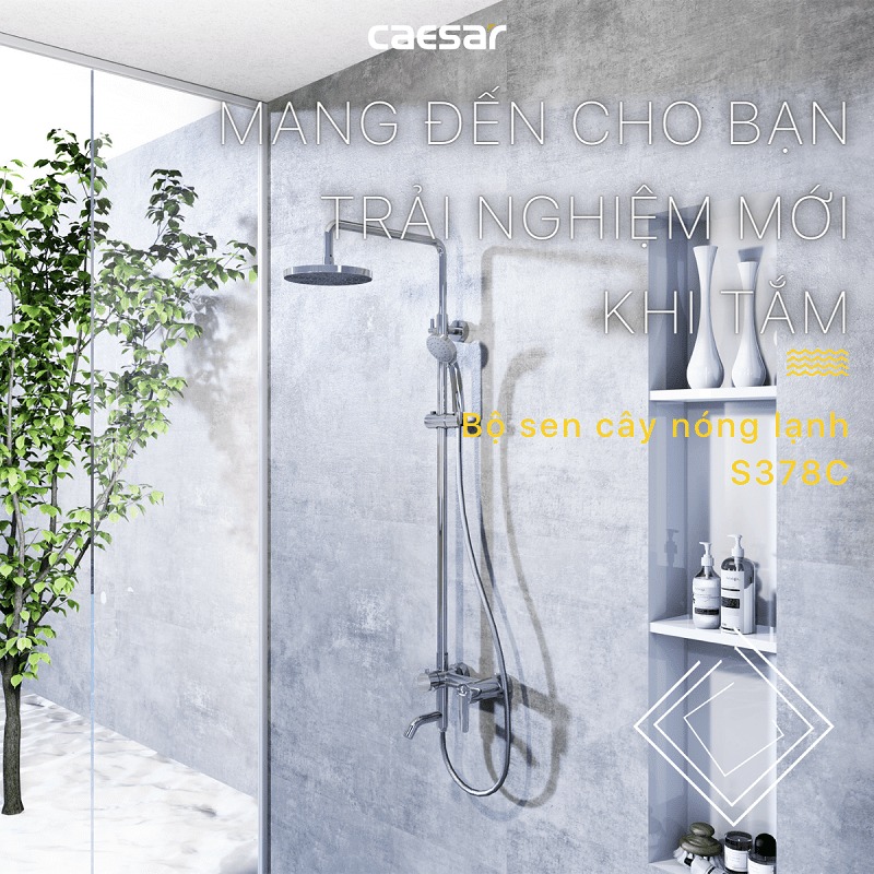 Bộ vòi sen tắm nóng lạnh Caesar S378C - 3