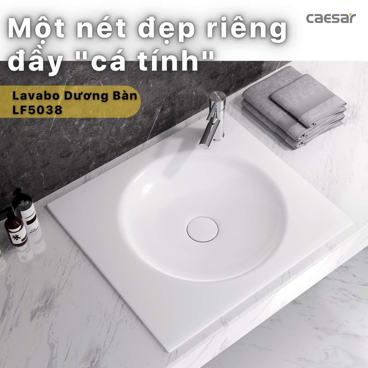 Chậu lavabo dương vành Caesar LF5038 - 8