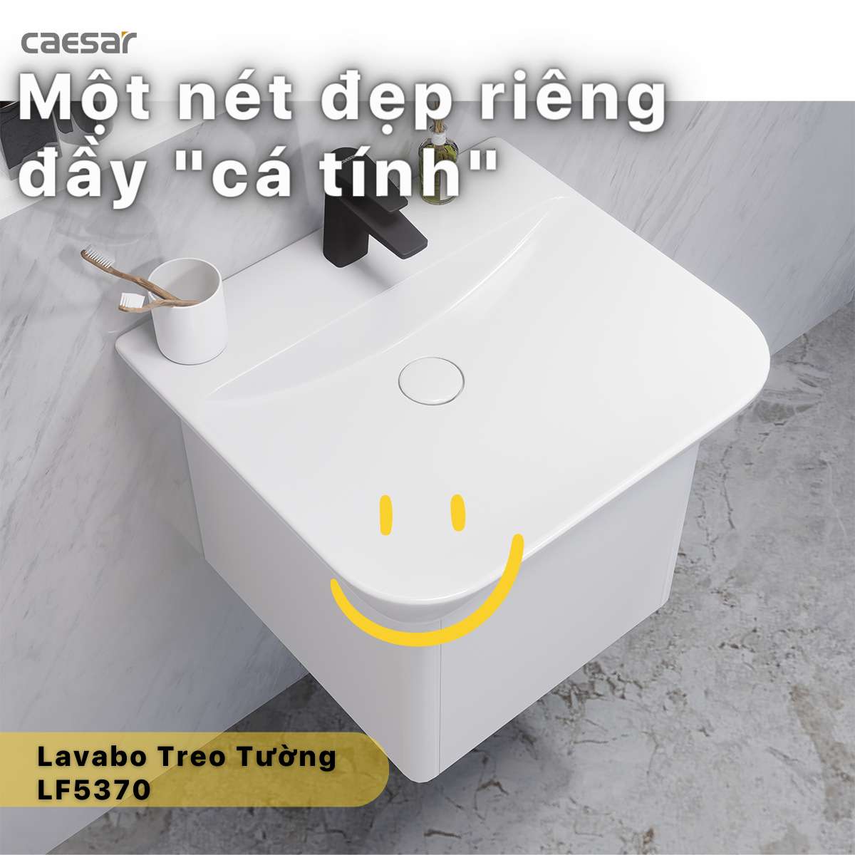 Chậu lavabo treo tường Caesar LF5370 - 3