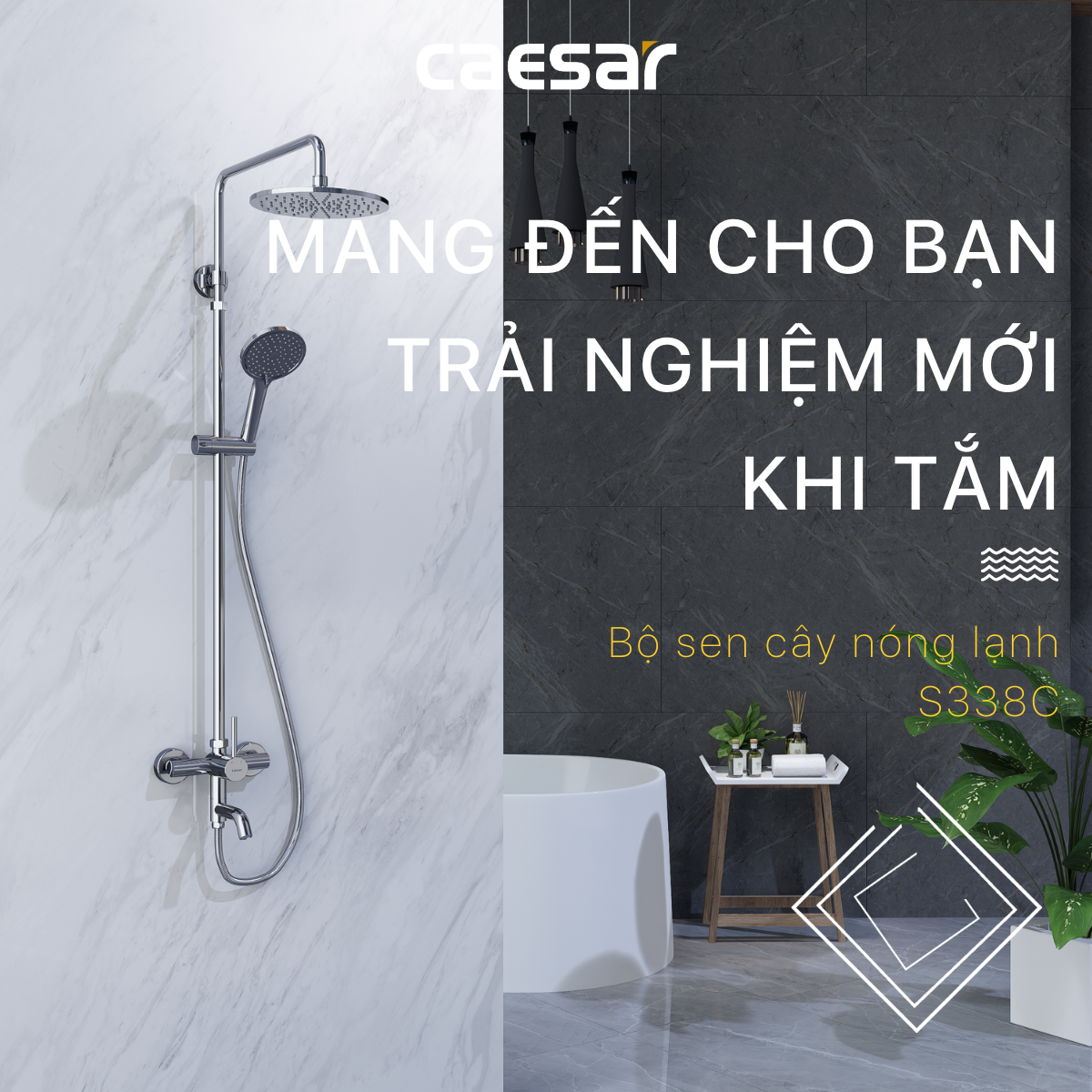 Bộ sen tắm cây nóng lạnh Caesar S338C - 22