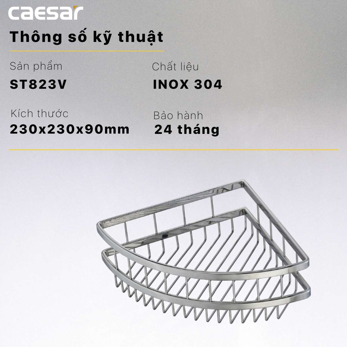 Kệ góc inox Caesar ST823V - 12