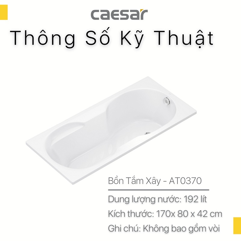 Bồn tắm xây 1m7 Caesar AT0370 - 10