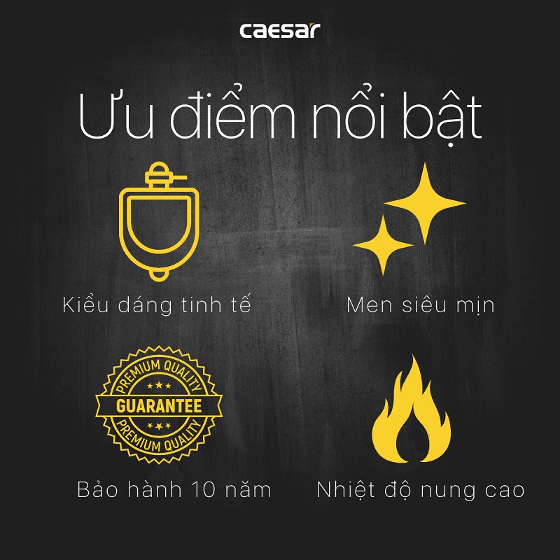 Bồn tiểu đứng thoát xuống sàn Caesar U0239 - 5