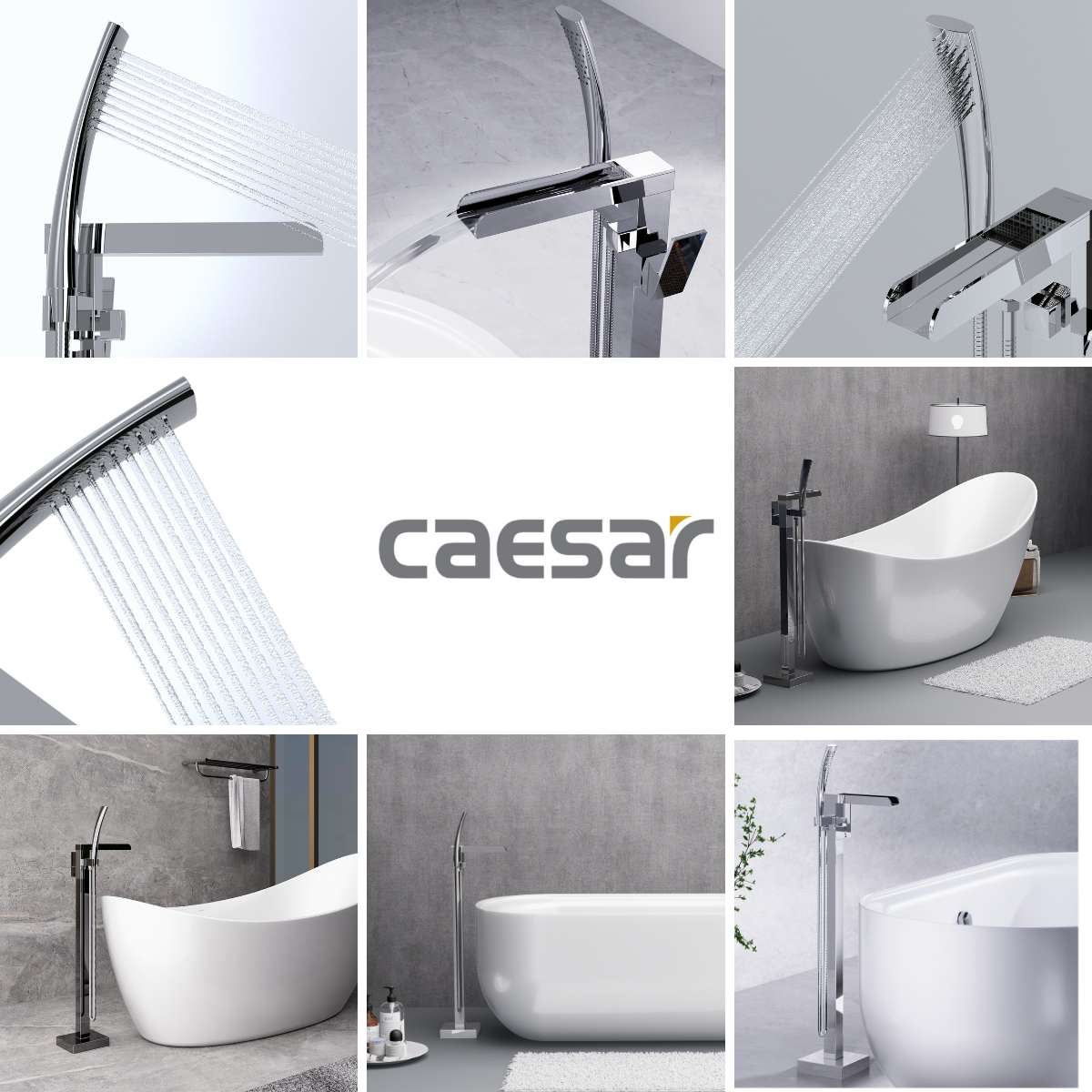 Vòi bồn tắm nóng lạnh Caesar AS689C - 14