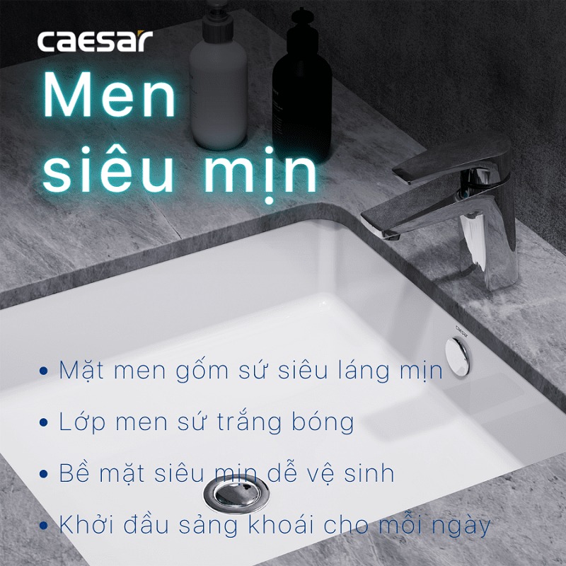 Chậu rửa mặt lavabo âm bàn Caesar LF5127 - 8