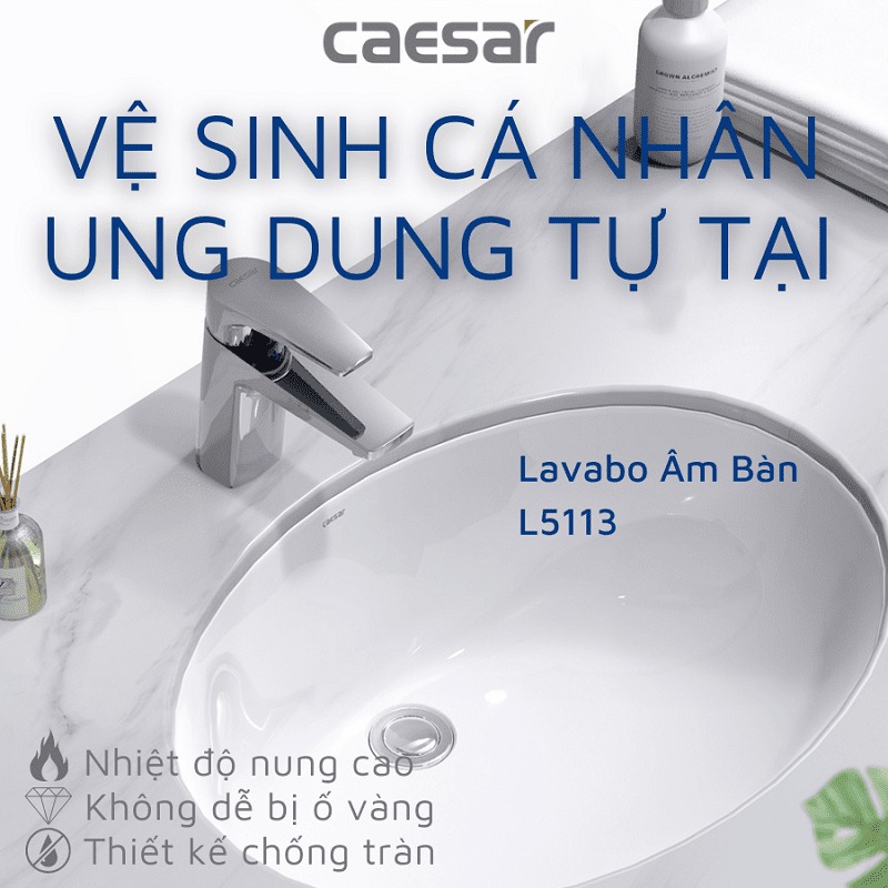 Chậu rửa mặt lavabo âm bàn Caesar L5113 - 4
