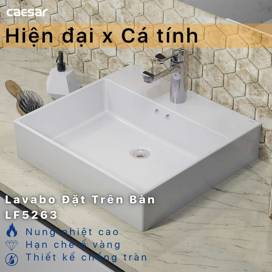 Chậu lavabo đặt bàn Caesar LF5263 - 3