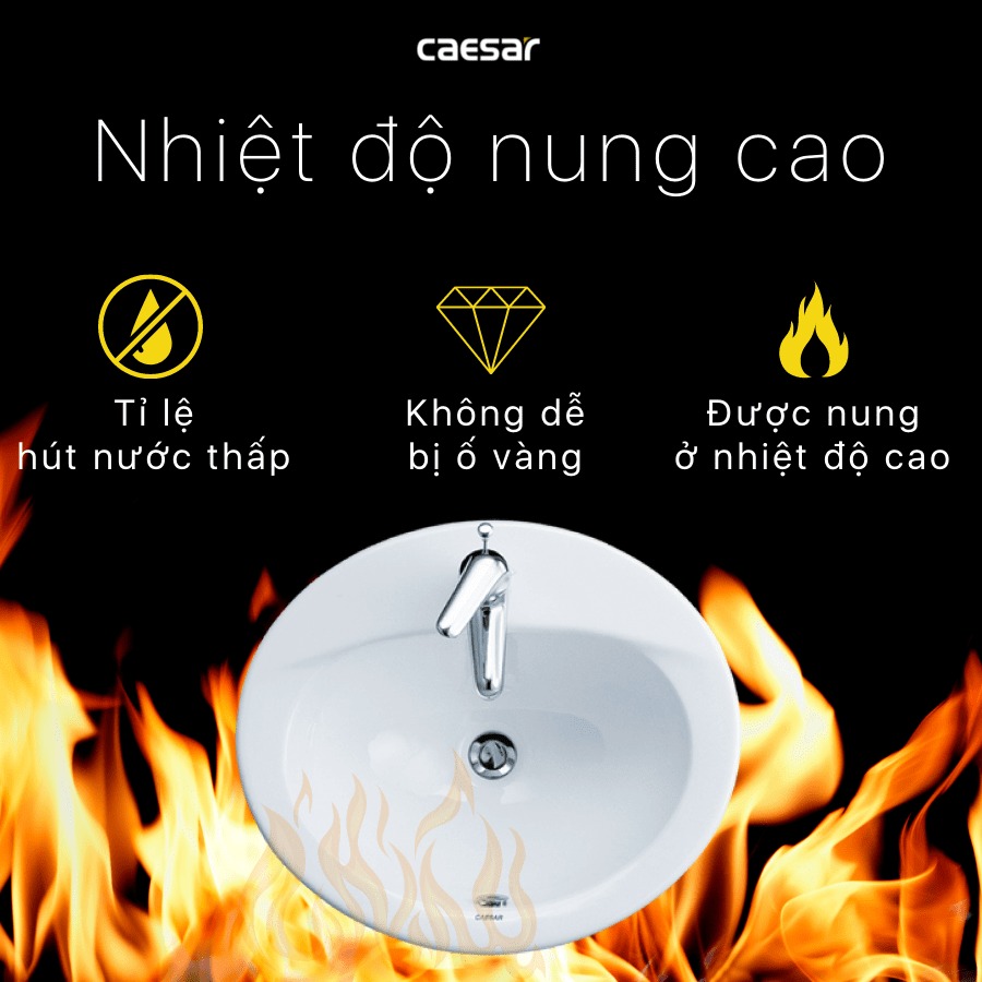 Chậu lavabo dương vành Caesar L5018 - 15