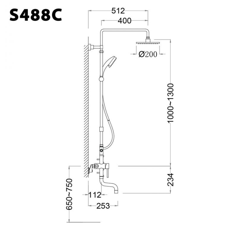 Bộ sen tắm cây nóng lạnh Caesar S488C - 2