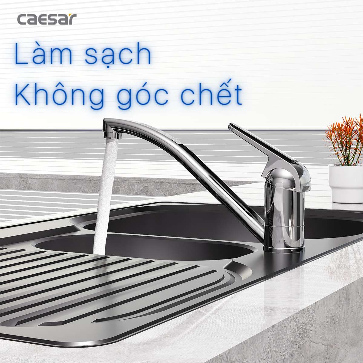 Vòi bếp nóng lạnh Caesar K511C - 13