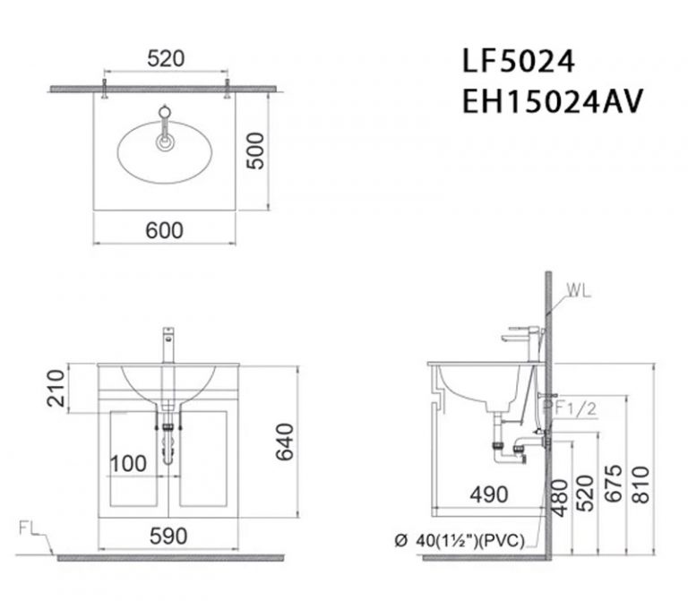Tủ lavabo Caesar EH15024AV - 2