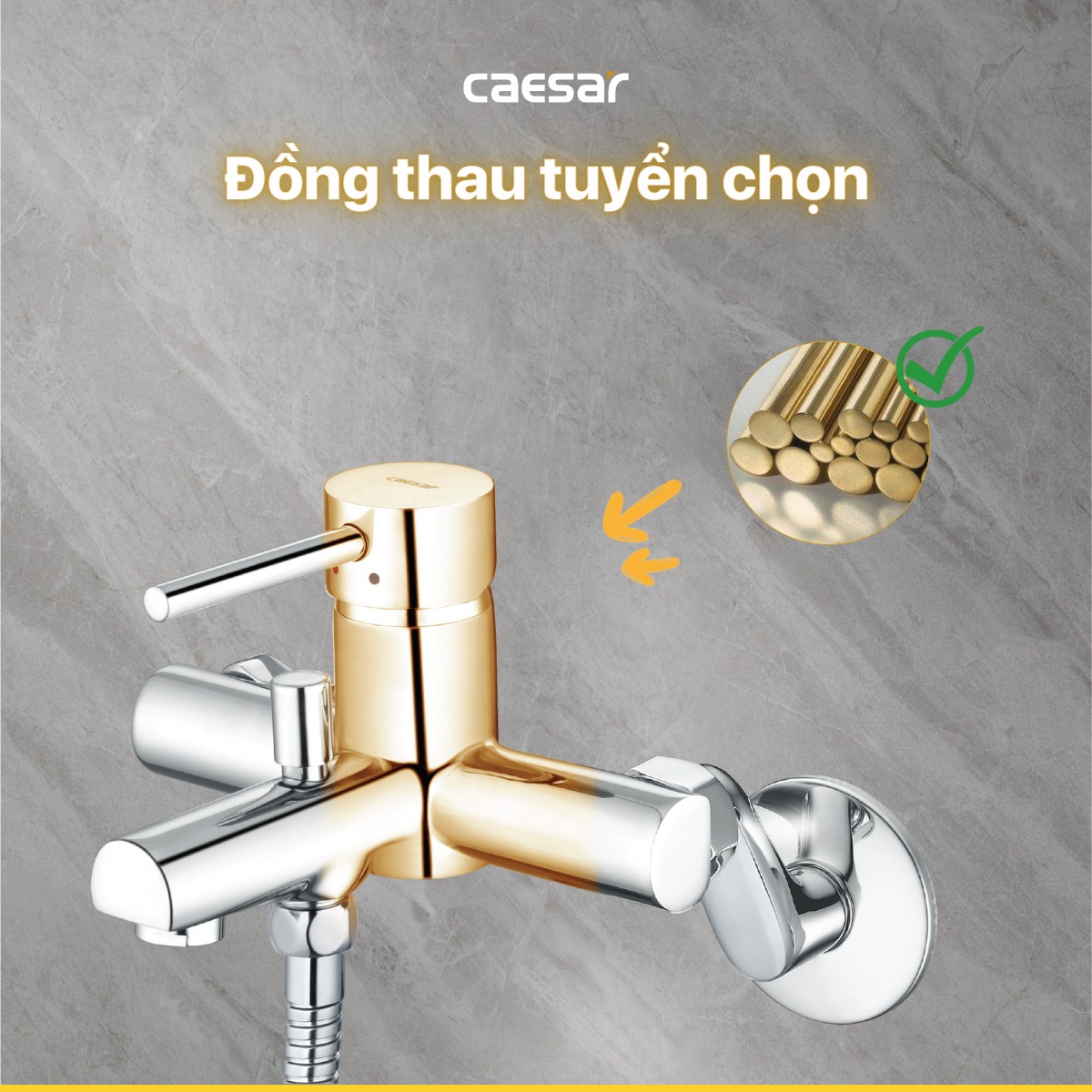 Bộ vòi sen tắm nóng lạnh Caesar S353C - 13