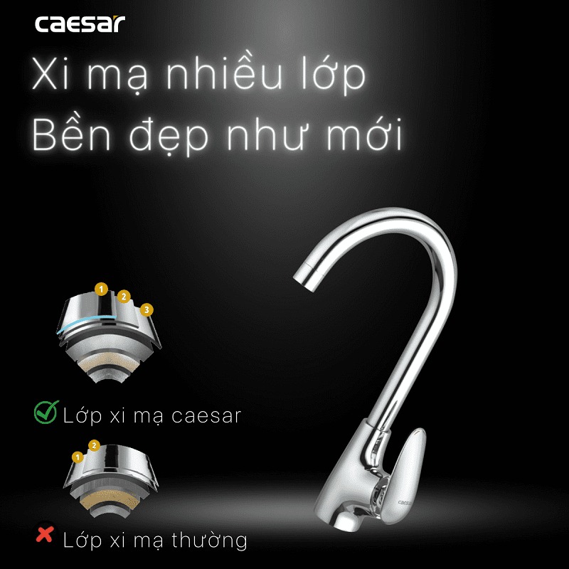 Vòi bếp nóng lạnh Caesar K815C - 24