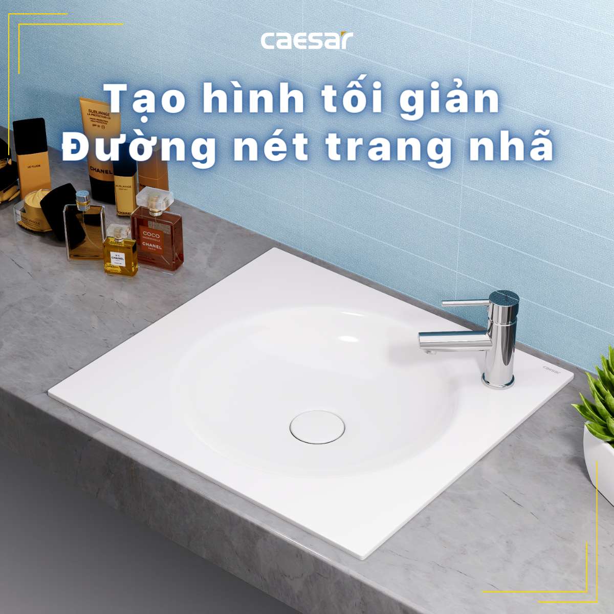 Chậu lavabo dương vành Caesar LF5038 - 13